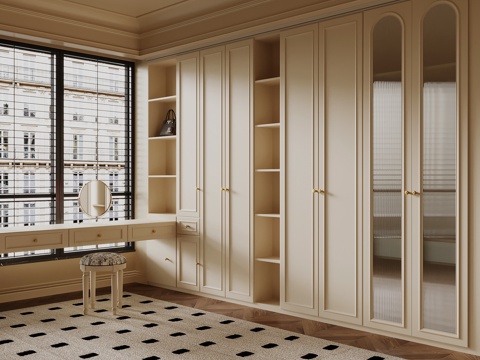 法式衣柜 梳妆台su模型