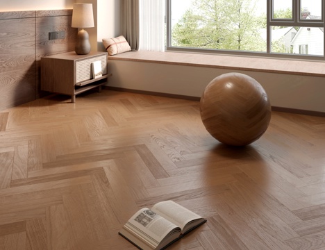 现代人字拼木地板 原木风木地板su模型