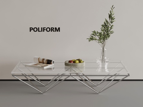 现代方形茶几 玻璃茶几su模型