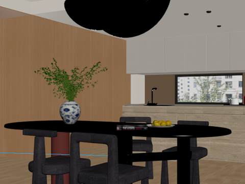 现代餐厅 餐桌椅 吊灯su模型