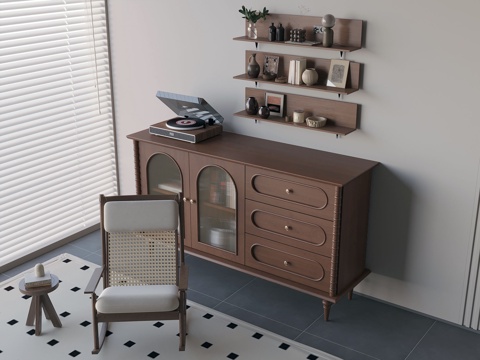 法式摇椅 中古风摇椅su模型