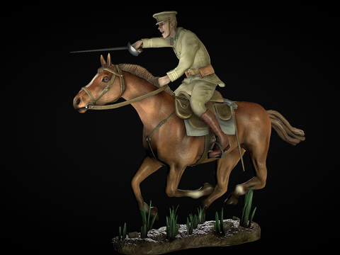 骑兵(新STL文件)冲锋-一战-英国su模型