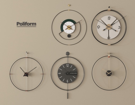 现代墙饰 挂件 钟表su模型