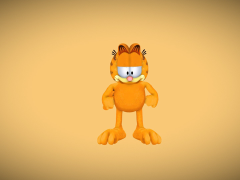 低多边形加菲猫(全骨骼绑定)su模型