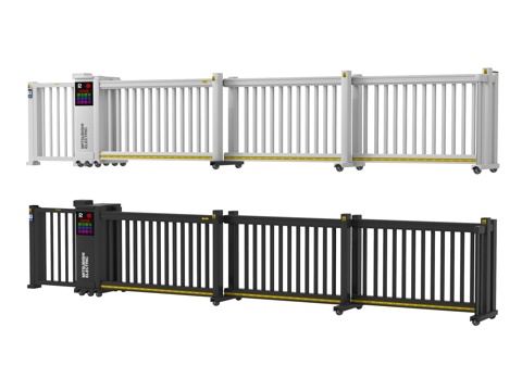 现代道闸栏杆 闸门su模型