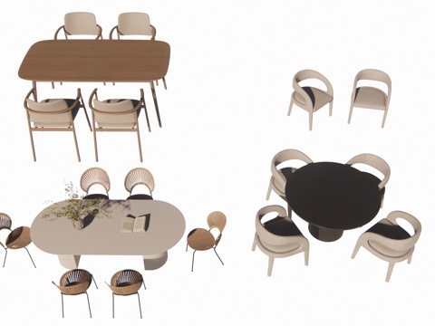 家具 餐桌su模型