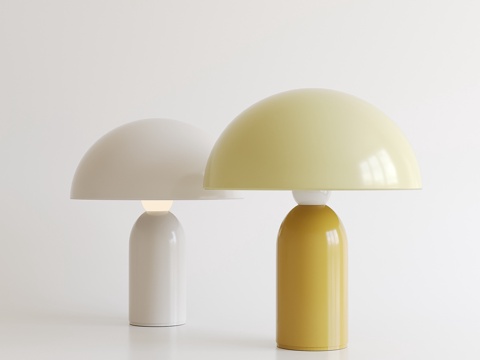 奶油蘑菇台灯su模型