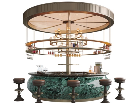 现代酒店水吧台 水吧台 酒吧台su模型