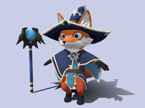 狐狸法师角色su模型