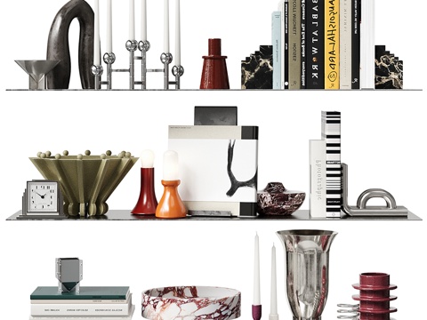 现代饰品摆件组合su模型