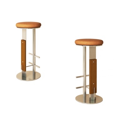 现代复古吧凳 吧椅 高凳 金属凳子su模型