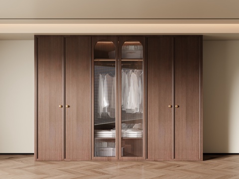  法式中古风衣柜3d模型 