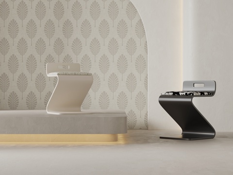 现代中古风沙发凳 换鞋凳su模型