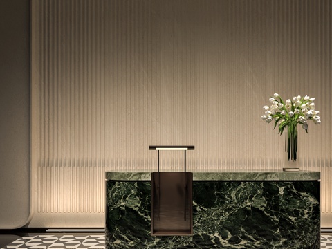 酒店大堂前台su模型