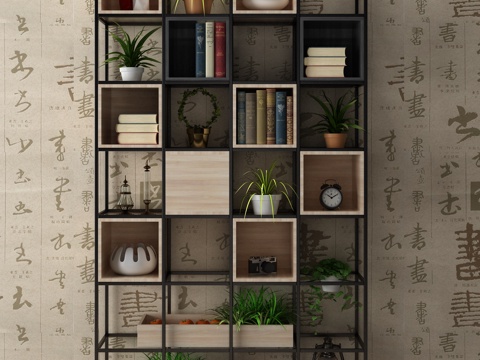  现代陈列架 置物架 货架3d模型 