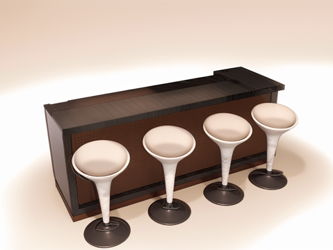吧台su模型