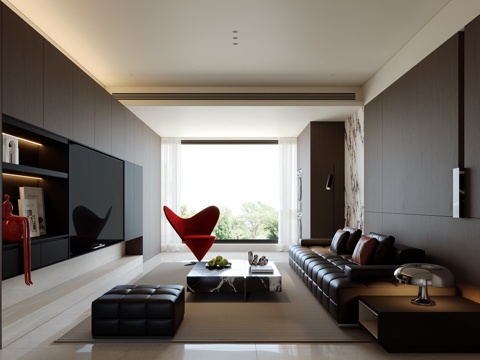 意式客厅su模型