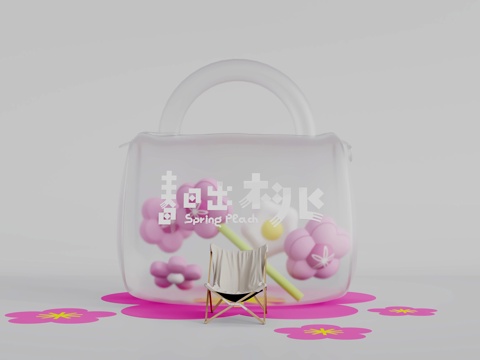  充气美陈 拍照打卡美陈 签到美陈 活动美陈 春日美陈3d模型 