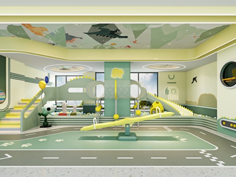 现代儿童乐园su模型