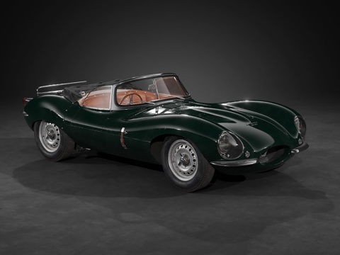 复古深绿色敞篷跑车 捷豹XKSS 深绿棕内饰 老爷跑车 3Dsu模型