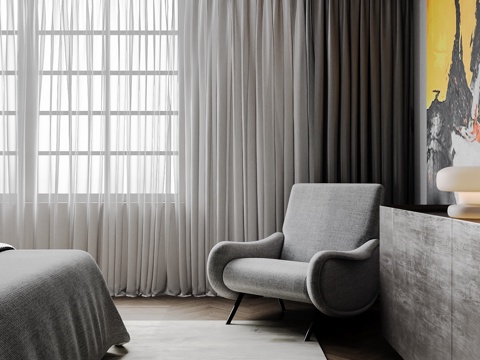 现代布艺休闲椅su模型