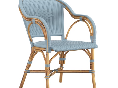  现代Riviera藤制户外餐椅3d模型 