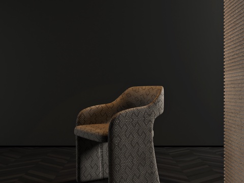 现代布艺餐椅 单椅su模型