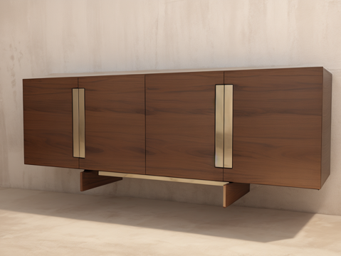 民宿风收纳柜su模型