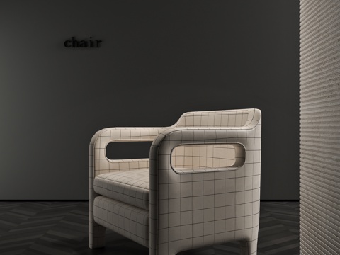 现代复古休闲椅 扶手椅 单椅su模型