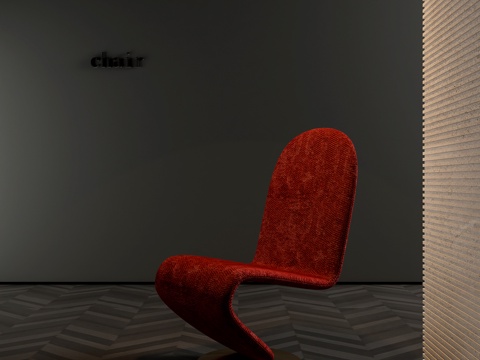 现代复古轻奢单椅 布椅su模型