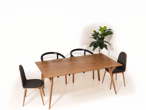 北欧餐桌椅su模型