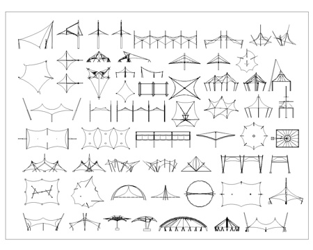 露营帐篷CAD图块cad施工图