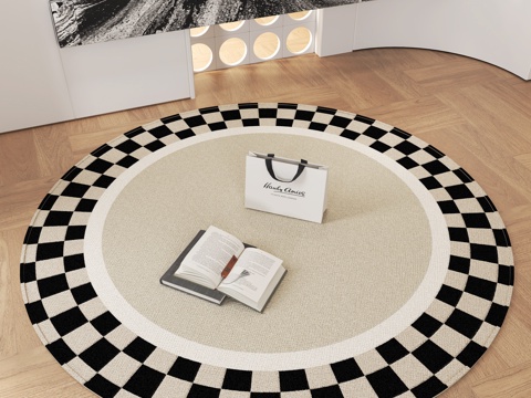 现代圆形地毯su模型