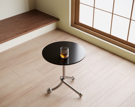 现代圆形边几 边几角几su模型