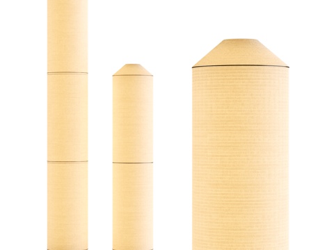 日式落地灯 柱状落地灯 和纸落地灯su模型