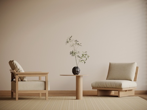 新中式休闲椅su模型