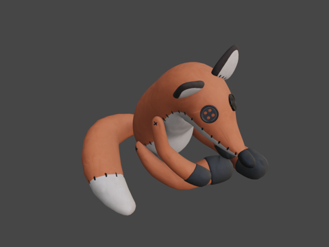 狐狸毛绒玩具su模型