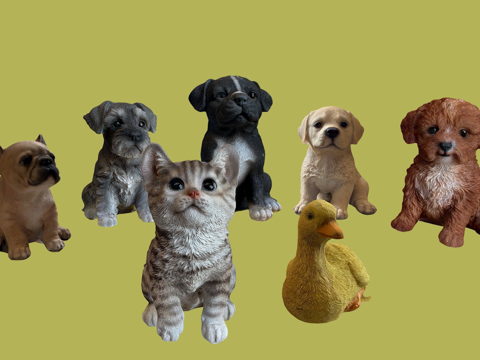 幼小动物雕像su模型