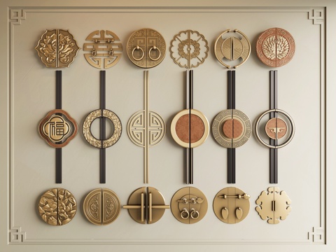 现代拉手门把手su模型