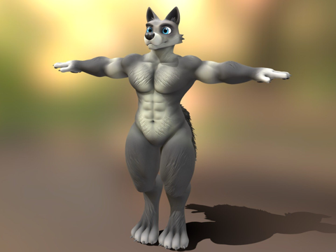 狼-虚拟现实聊天&amp;虚拟主播化身(Zab)_1su模型