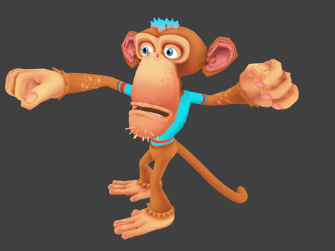 猴子低多边形su模型