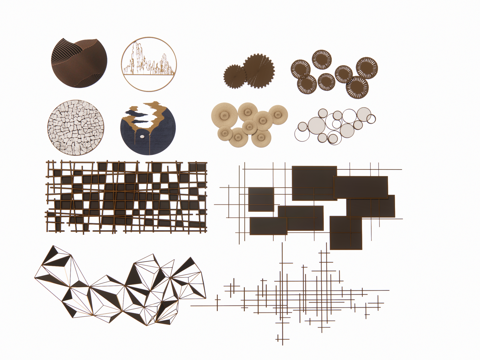 墙面挂件su模型