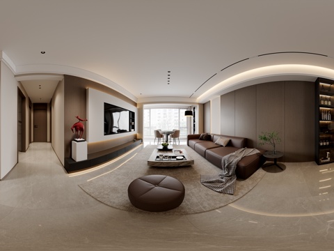  客厅 意式客厅 现代客餐厅3d模型 