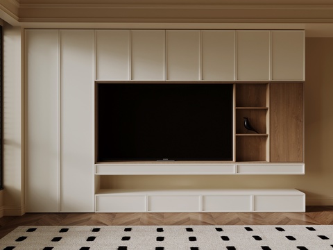 中古风酒柜 餐边柜su模型