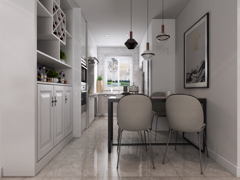  现代客餐厅 客餐厅 轻奢客餐厅 客厅 餐厅 简约客餐厅3d模型 