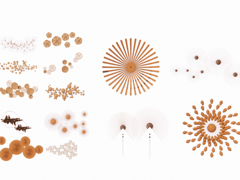 墙面挂件su模型