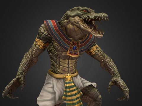 埃及鳄鱼人-枪械冒险su模型