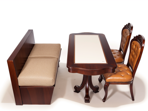 休闲餐桌椅su模型