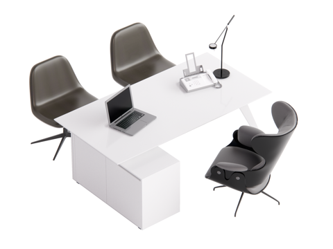 现代办公桌椅 老板桌su模型