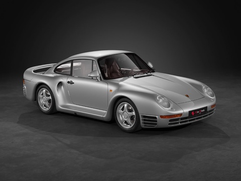 银色保时捷959跑车 老爷跑车 豪车 3D打印su模型